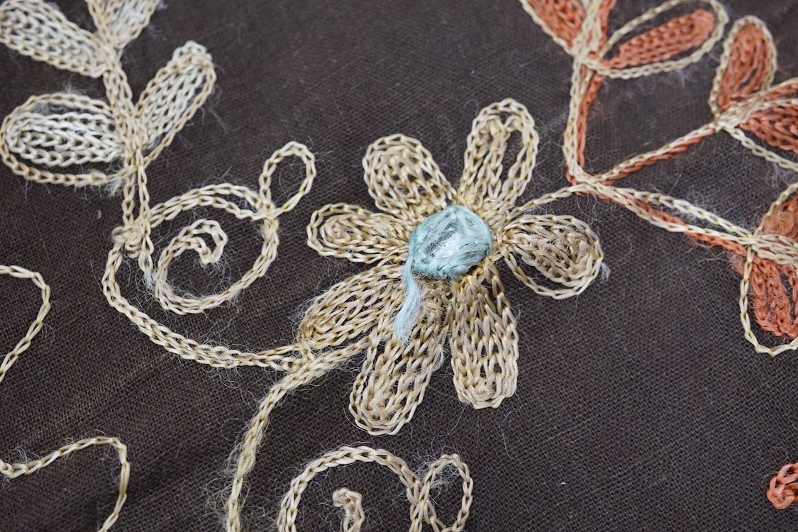 A Sumbanese shoulder cloth, an Indian chain stitch panel and a finely woven silk stole
